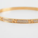 Cartier Love Bangle Pave Diamonds Yellow Gold (Size 17)